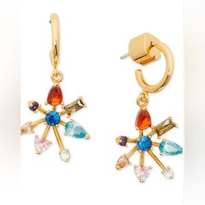 Kate Spade Firework Floral Huggie Drop Earrings